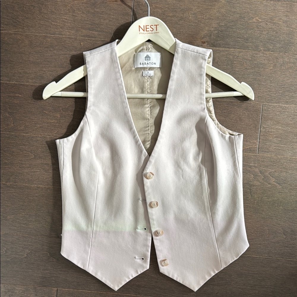 Babaton Ivory Buttoned Vest